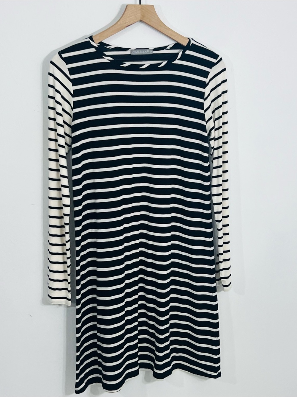 Loveappella Striped Pullover Fitted With Stretch Knee Length Timeless Classic